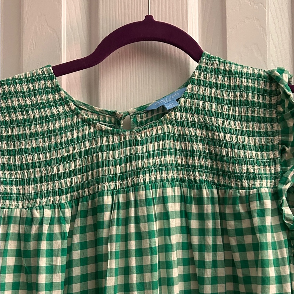 Draper James Green Gingham Sleeveless Dress - Picture 4 of 5